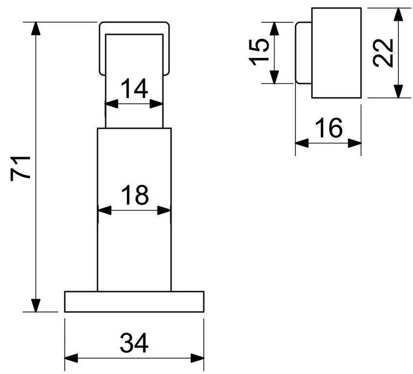 Mágneses ajtóütköző RDS.050, nikkel