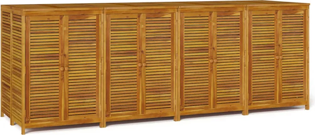 vidaXL tömör akácfa kerti tárolóláda 280 x 87 x 104 cm