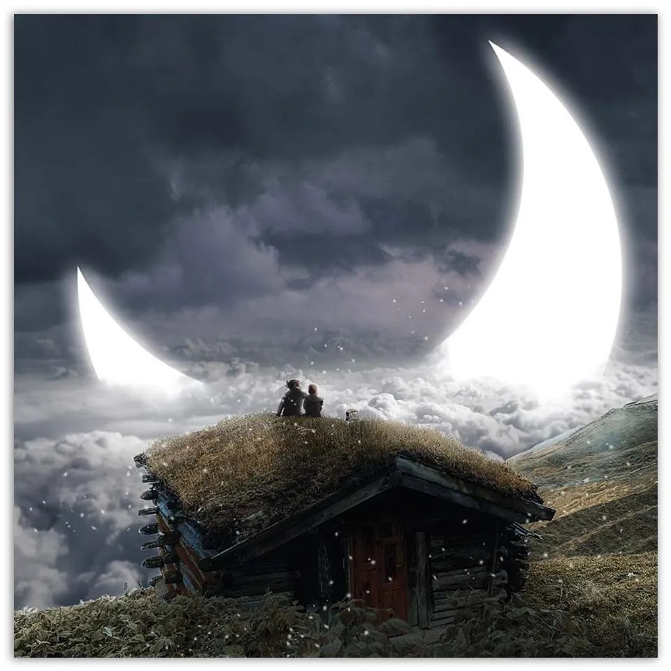 Gario Vászonkép A Hold látványa - Zehem Chong Méret: 50 x 50 cm