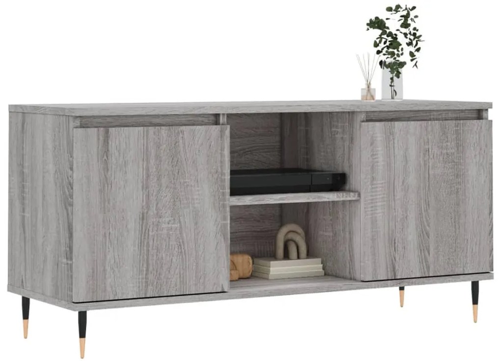 szürke sonoma színű szerelt fa TV-szekrény 104x35x50 cm