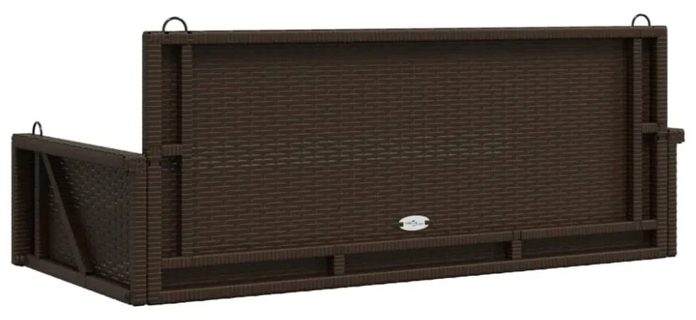 barna polyrattan hintapad 119 x 56 x 48 cm