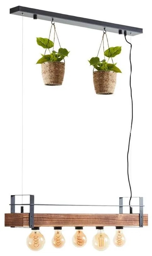 Brilliant - Kábeles függeszték BANKWOOD 5xE27/28W/230V nyárfa