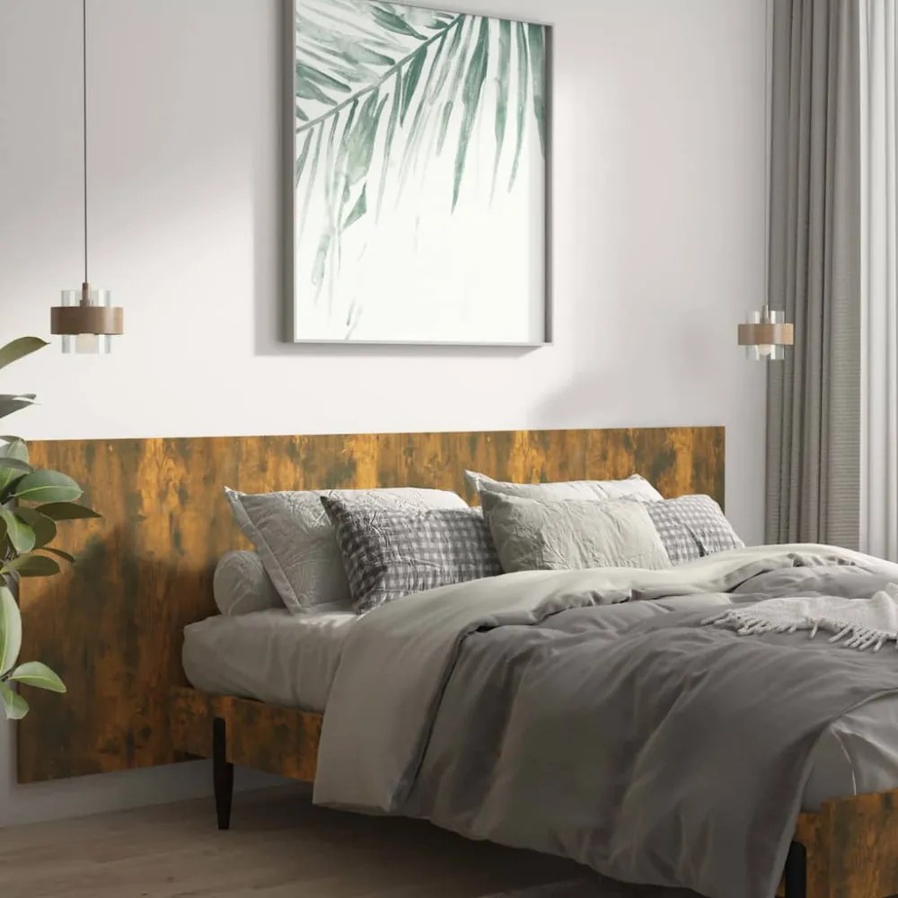 füstös tölgy színű szerelt fali fejtámla 240 x 1,5 x 80 cm