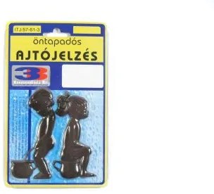 Ajtójelzés Wc Öntapadós Barna 2Db-Os Fiu,Lány