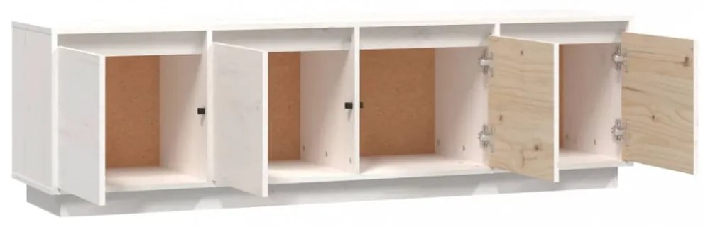 fehér tömör fenyőfa TV-szekrény 156 x 37 x 45 cm