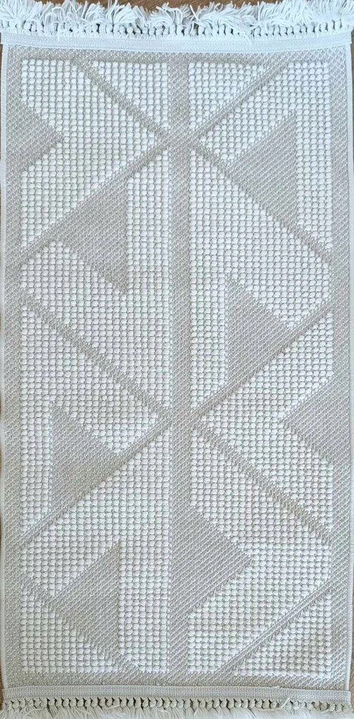 Hurok zsinóros szőnyeg 60x110cm , krémszínű külső-belső boho