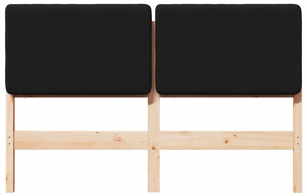 Kárpitozott fejtámla Barna és fekete 150 cm Tömör fenyőfa