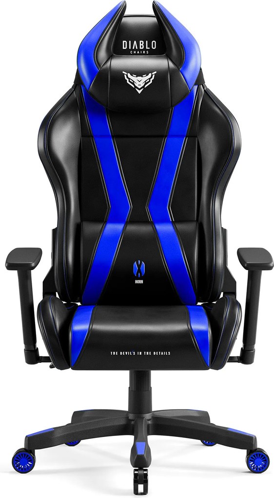Gamer szék műbőr Normal Size, fekete-kék: Diablo X-Horn 2.0