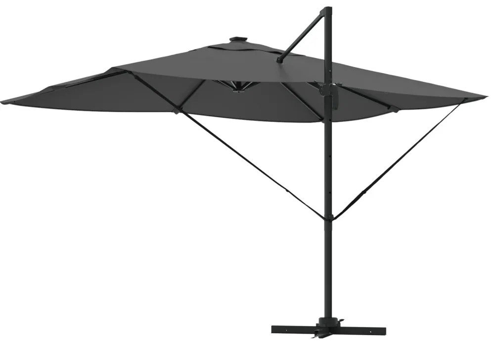 Konzolos Roma napernyő LED-del Antracit 352x251x265 cm Alumínium