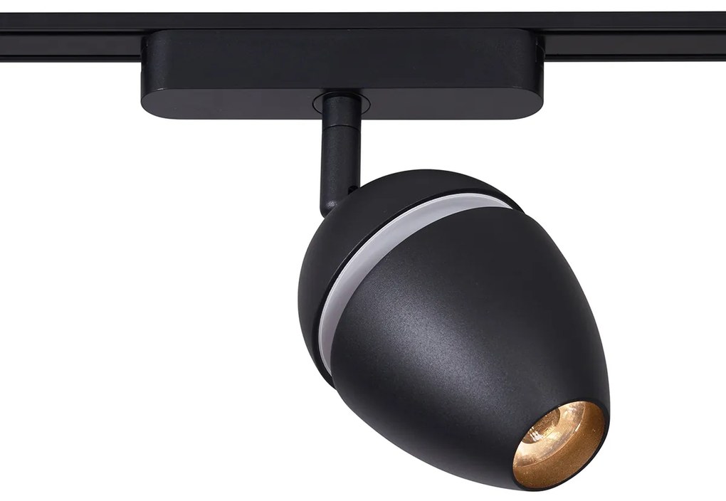 Modern sínrendszer 4 fekete spotlámpával, 1 fázisú - Magnetic Eggy