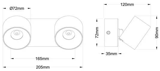 Globo 56961-2S - LED spotlámpa RAE 2xLED/6W/230V