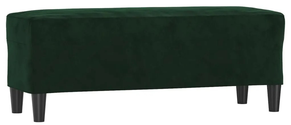 sötétzöld bársony pad 100x35x41 cm