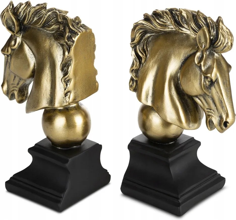 Könyvtámasz lovak 23 x 9 x 21 cm stílusos loft fekete arany állványok