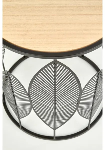 KÉSZLET 2x Kávésasztal FOLLA átm. 33/40 cm fekete