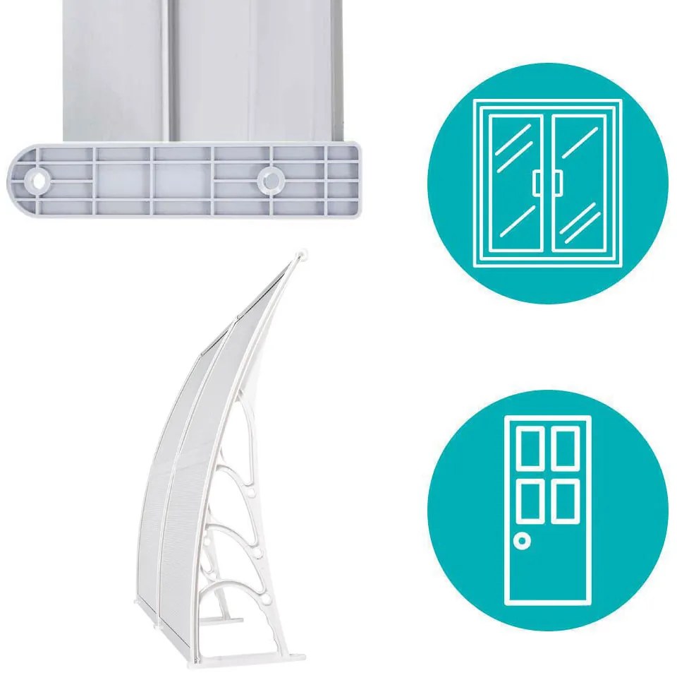 Műanyag előtető több méretben és színben-240x90 cm-fehér