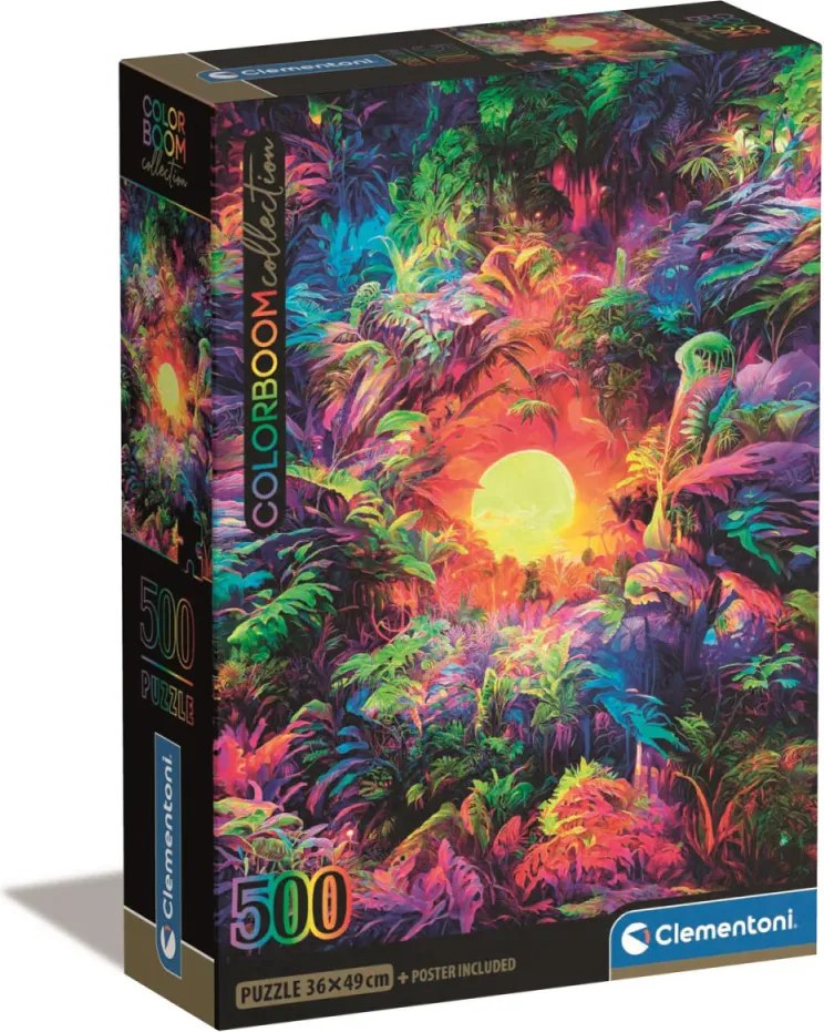 Színes dzsungel Psychedelic 500 db-os Compact puzzle Clementoni