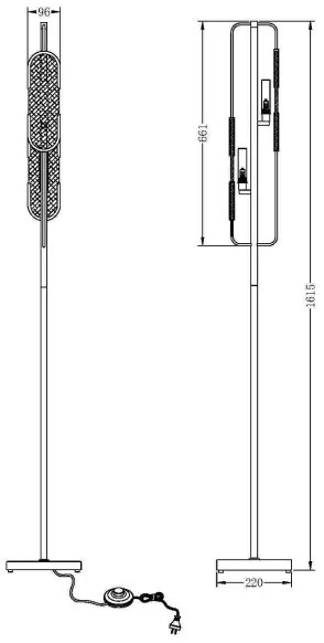 Maytoni MOD099FL-02G - Állólámpa MARMO 2xG9/40W/230V