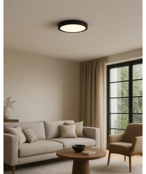 LED mennyezeti lámpatest LED/18W/230V 3000/4000/6500K átm. 23 cm fekete