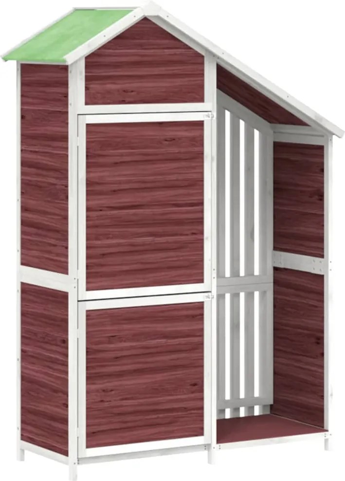 vidaXL kávészínű tömör fenyőfa kerti szerszámtároló 120x53,5x170 cm