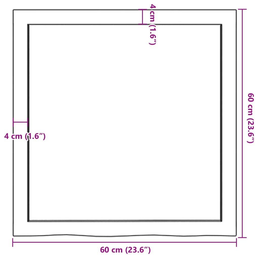 világosbarna kezelt tömör tölgyfa fali polc 60x60x(2-6) cm