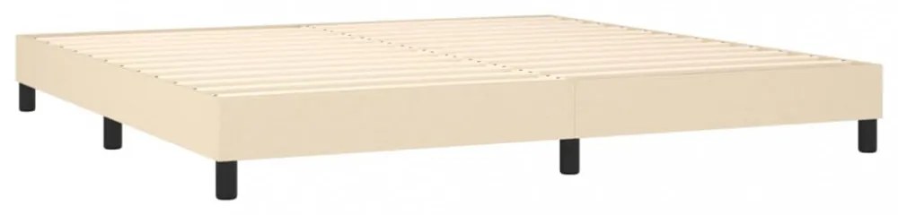 krémszínű szövet rugós ágykeret 200 x 200 cm