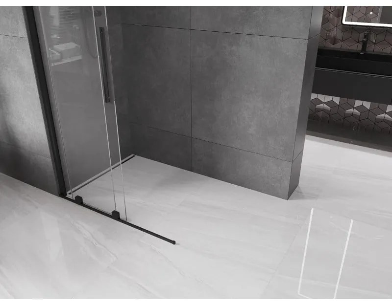 Mexen Velar, tolóajtó nyílásba Walk-In 80 cm, 8 mm átlátszó üveg, fekete matt, 871-080-000-03-70