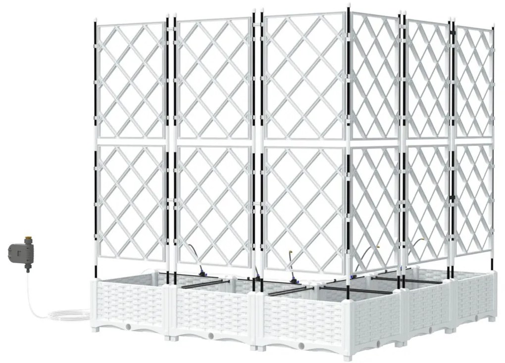 Kerti ültetők Fehér 120 x 120 x 126 cm Acél