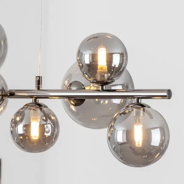 Brilagi - LED csillár huzalon MILLA 10xG9/3W/230V fekete króm/füstszínű