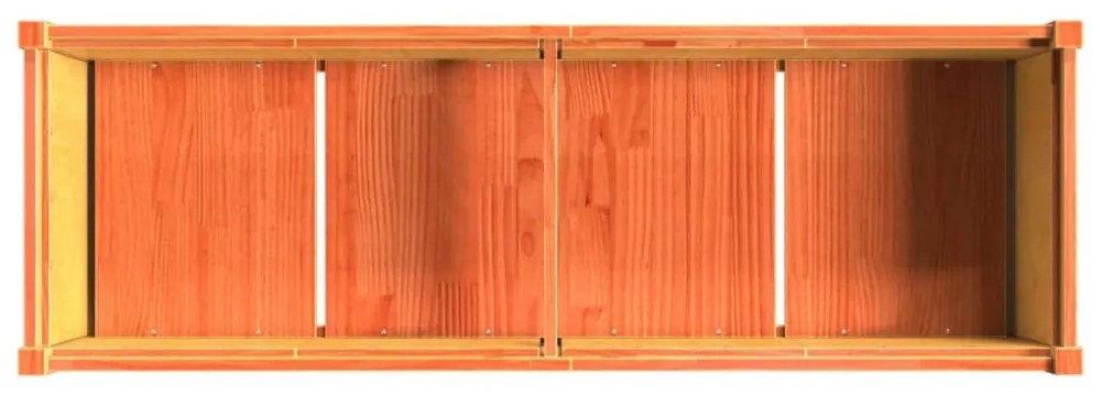 viaszbarna tömör fenyőfa kerti virágláda 150 x 50 x 70 cm