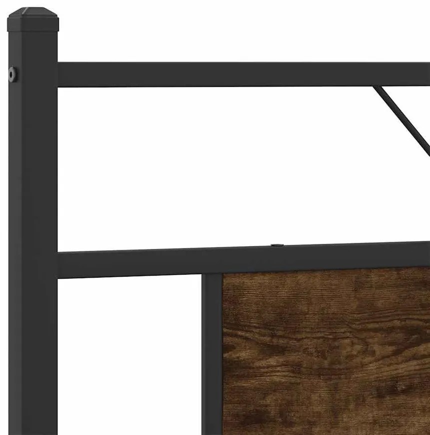 füstös tölgy színű szerelt fa ágykeret matrac nélkül 183x213 cm