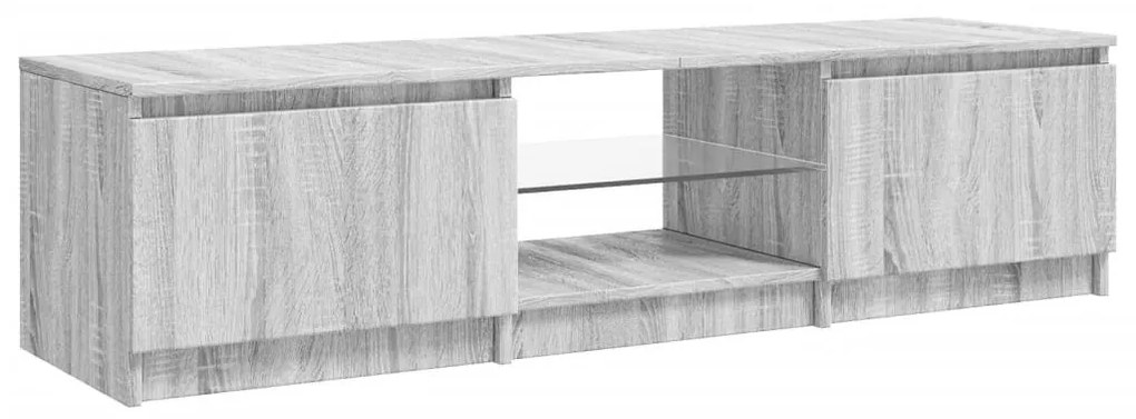 szürke sonoma színű TV-szekrény LED-ekkel 140 x 40 x 36 cm