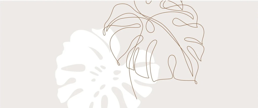 Kép - Line art monstera N⁰2 (120x50 cm)