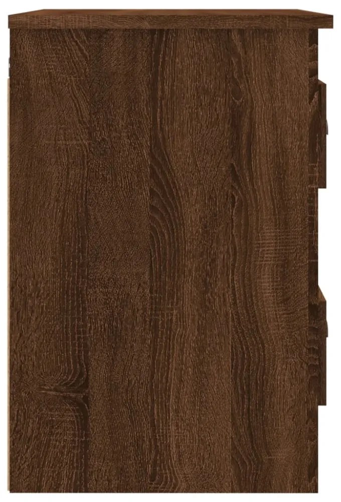 2db barna tölgyszínű falra szerelhető éjjeliszekrény 41,5x36x53