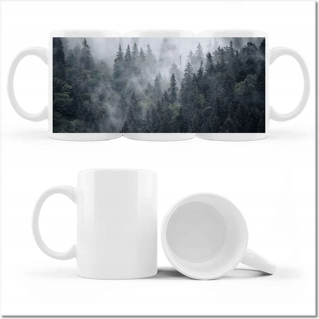 Fotó bögre Ködös hegyi táj