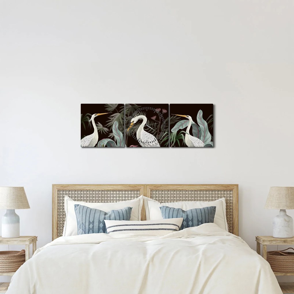 Kép - Madarak (órával) (90x30 cm)