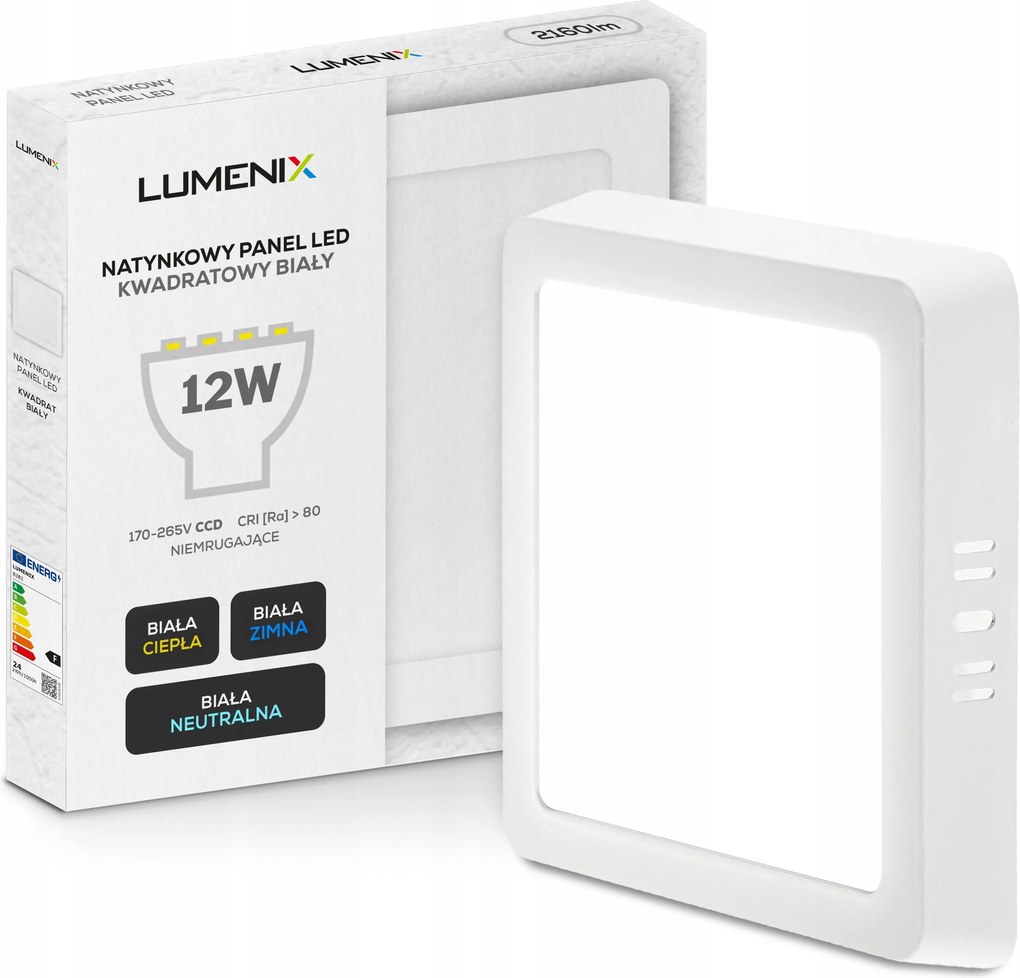 Mennyezeti Led panel Falra szerelhető Négyzet 12W 1080lm Nem Pislog CCD Slim