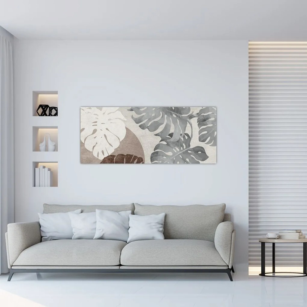 Kép - Design levelekkel (120x50 cm)