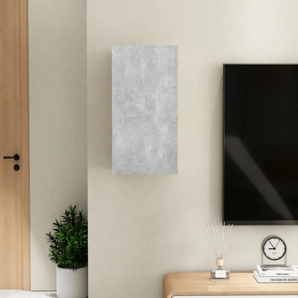 betonszürke szerelt fa TV-szekrény 30,5 x 30 x 60 cm