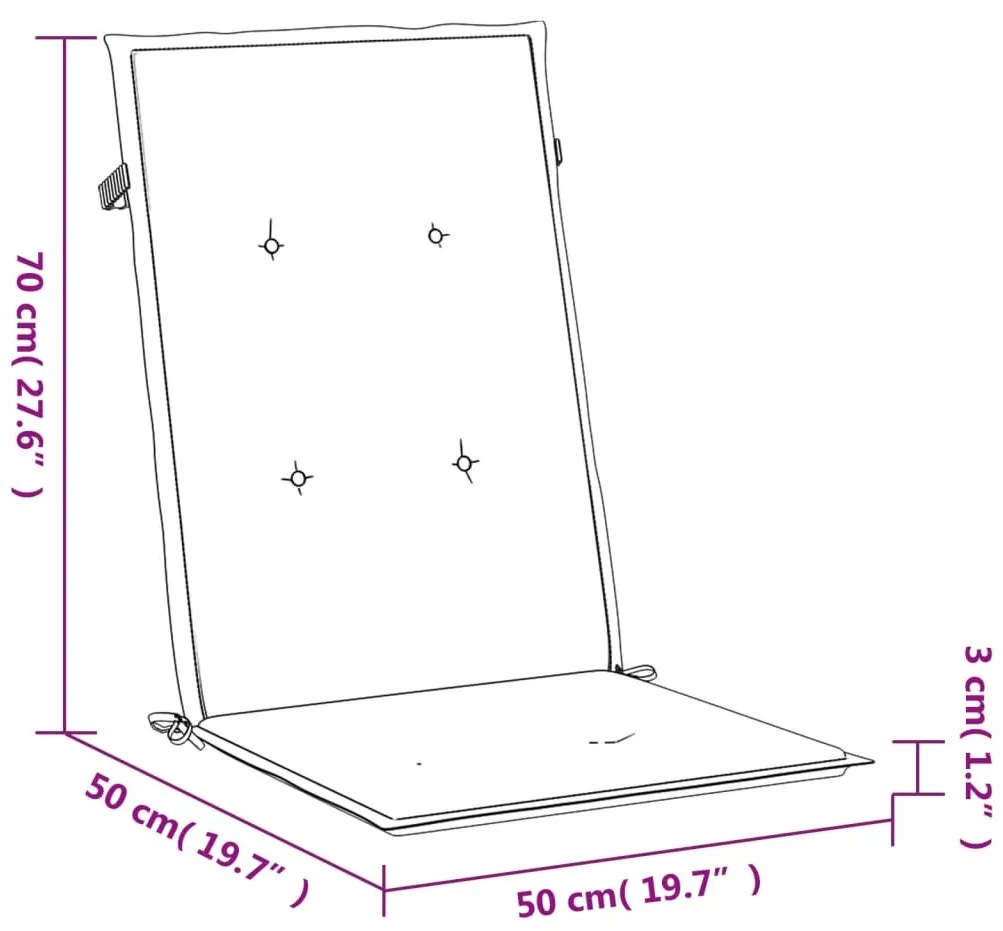 6 db antracit szövet magas háttámlájú székpárna 120x50x3 cm