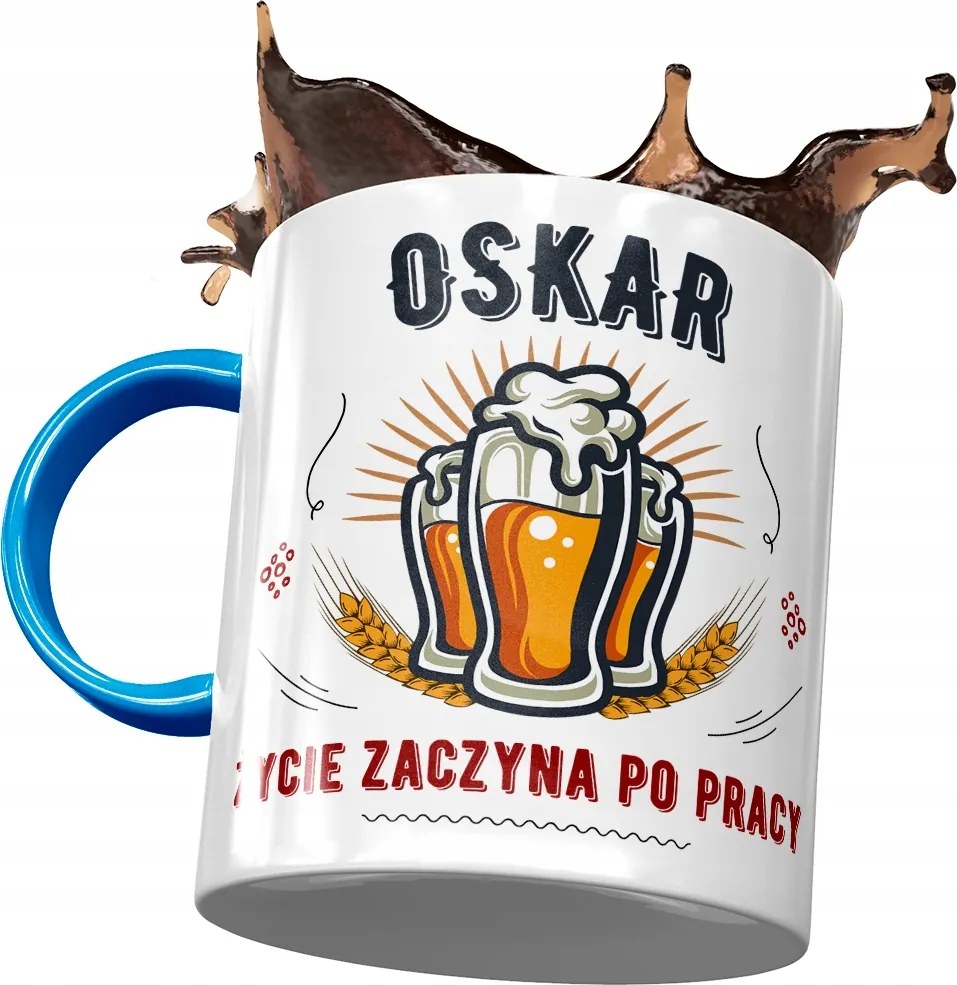 Kék Bögre Oscar Férj Kolléga Ajándék Nyomtatott Fotóval