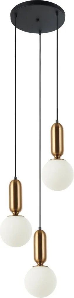 ITALUX PND-02340-3S-BRO ALDEVA Többágú Függesztett Lámpa Antik Bronz, Fehér E27 IP20