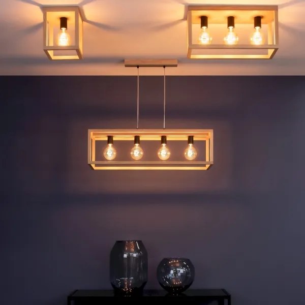 Spot-Light 9154174 - KAGO mennyezeti lámpatest 1xE27/60W/230V matt tölgy