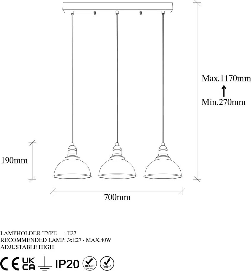 Varzan függőlámpa x3, vintage