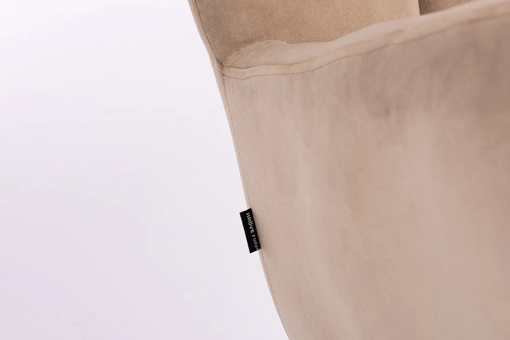 HR650N Latte modern velúr szék krómozott lábbal
