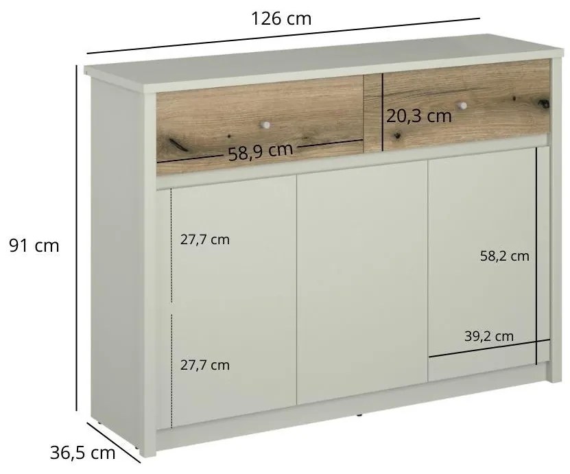Komód Kodro 4 (kasmír + evoke tölgy) . 1116945