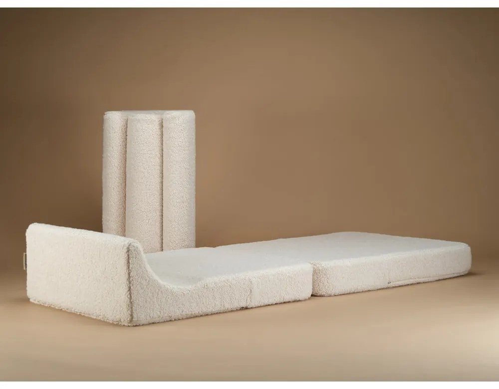 Krémszínű buklé gyerek fotel Flipster – Wigiwama