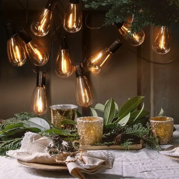 Brilagi - kültéri karácsonyi LED girland 10xLED/3xAA 3,2m IP44 meleg fehér