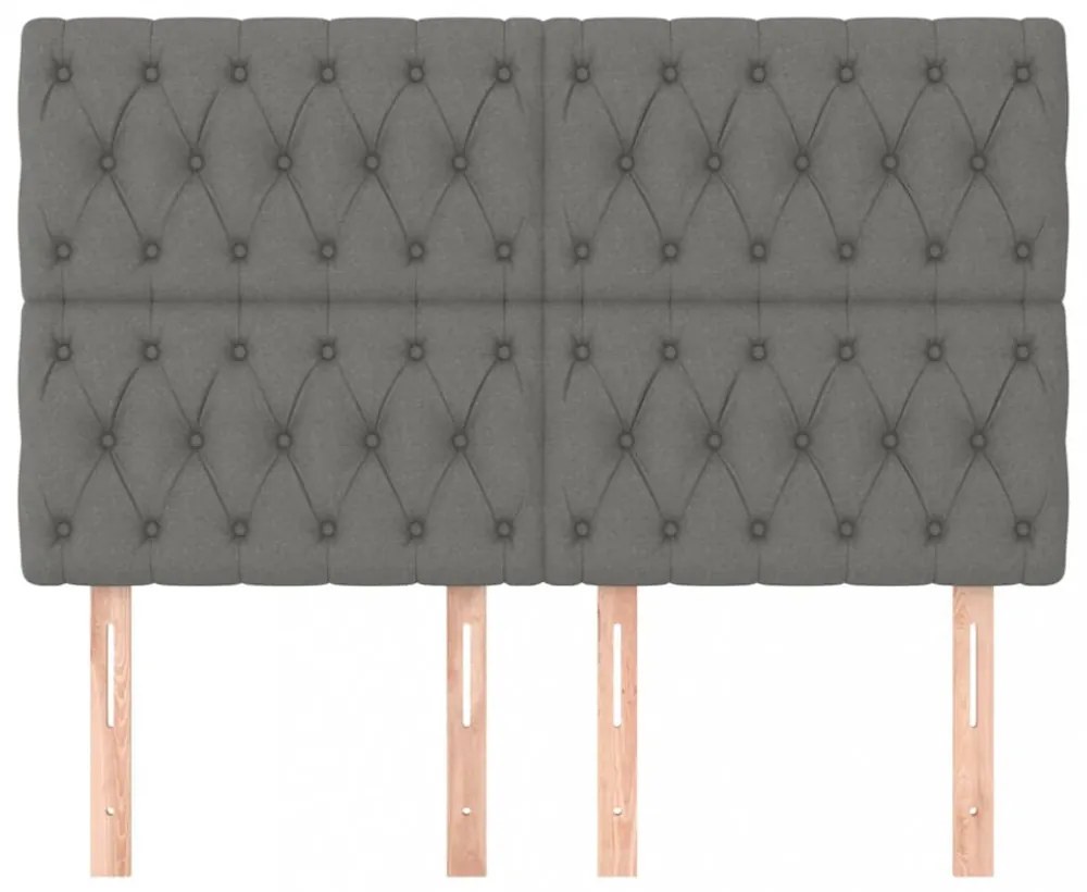 sötétszürke szövet fejtámla 160x7x118/128 cm