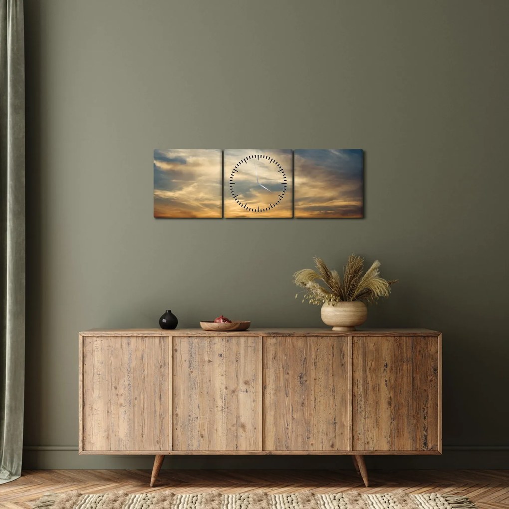 Naplemente képe (órával) (90x30 cm)