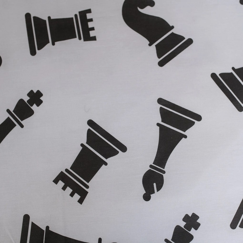 3D Pamut ágynemű CHESS DREAM fekete-fehér, 100% pamut Ágyneműhuzat mérete: 70 x 90 cm | 140 x 200 cm